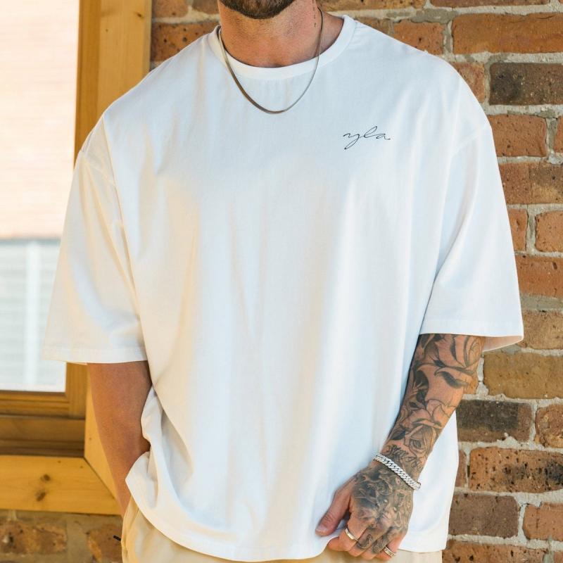 Fitness Short-sleeve Stretchy Cotton Fashionable Loose-fitting T-shirt