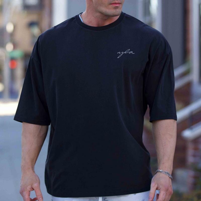 Fitness Short-sleeve Stretchy Cotton Fashionable Loose-fitting T-shirt